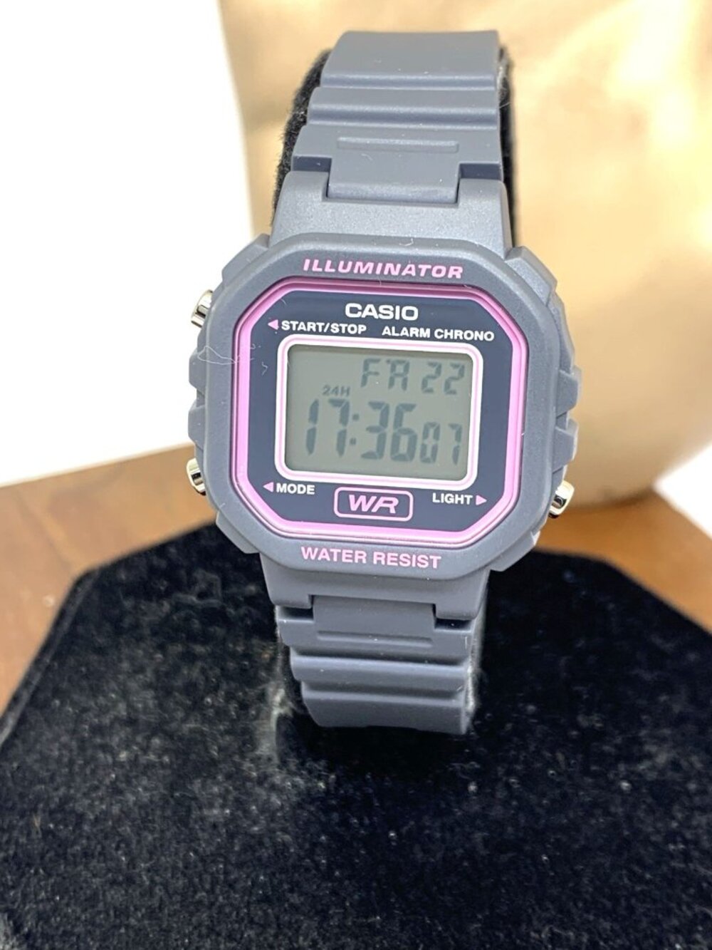 Casio Women's Watch LA20WH Quartz Digital Petite 30mm Pink Gray Resin Strap 3284